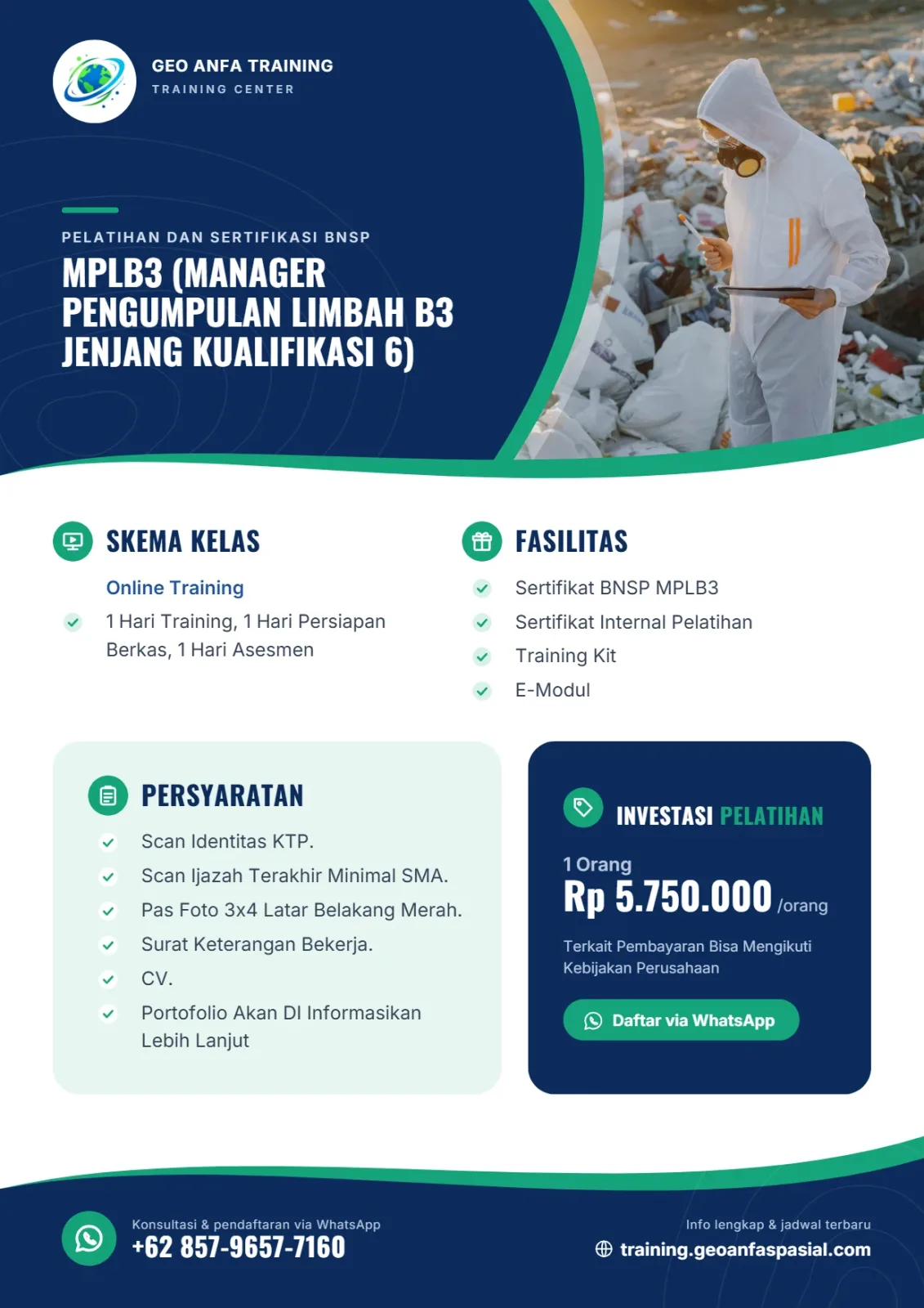 Brosur MPLB3 (Manager Pengumpulan Limbah B3 Jenjang Kualifikasi 6)