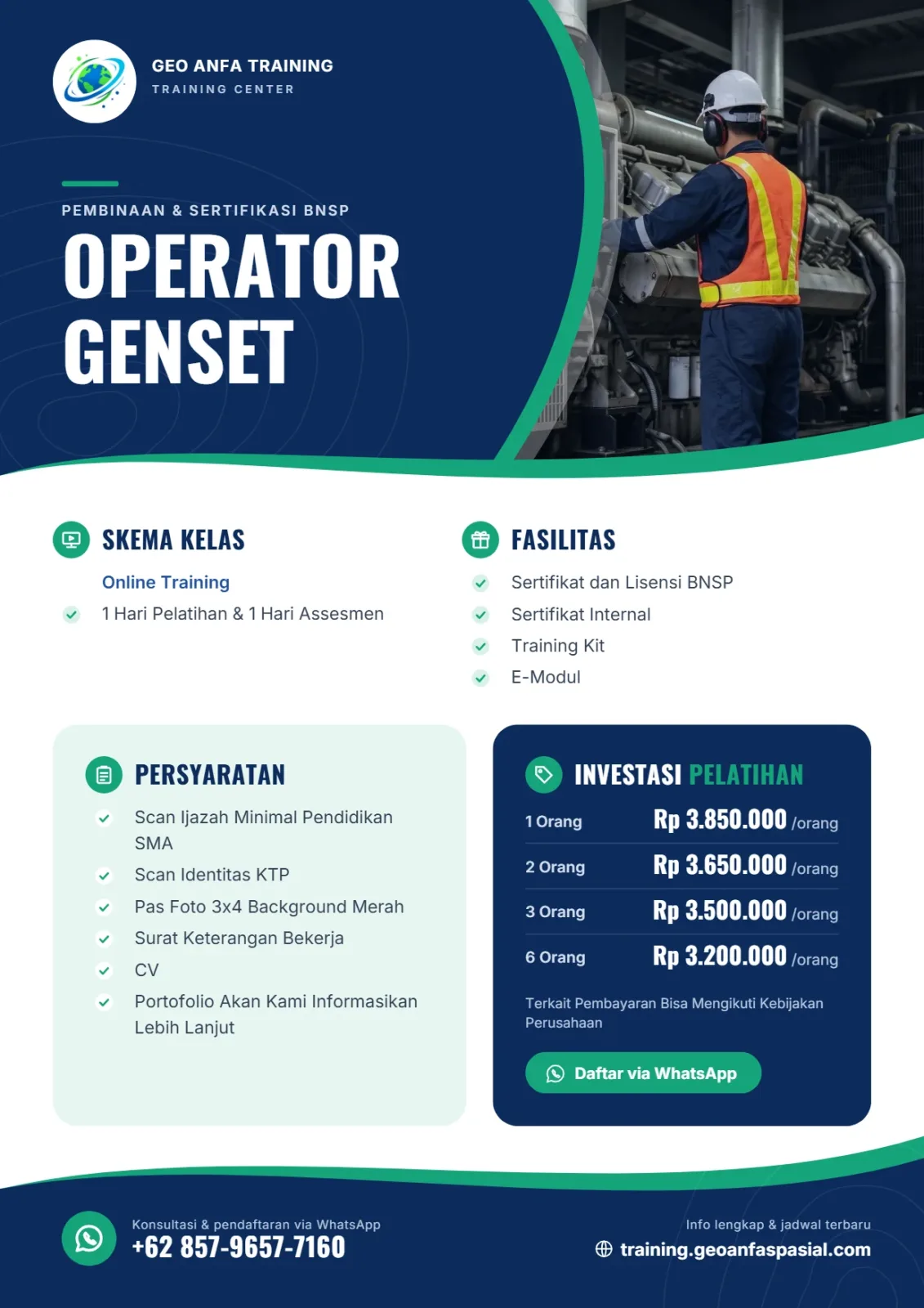 Brosur OPERATOR GENSET