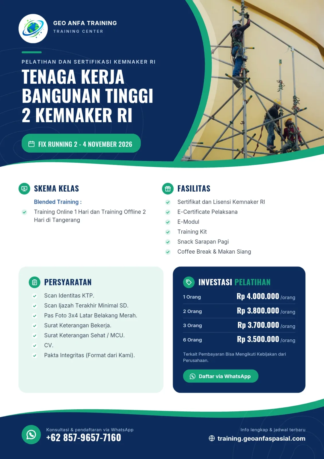 Brosur Tenaga Kerja Bangunan Tinggi 2 Kemnaker RI