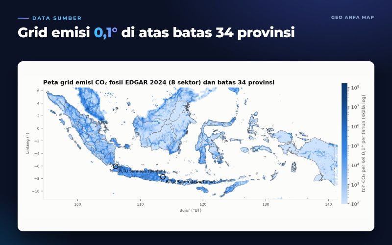 Source data: the 0.1° CO₂ emission grid over the 34 provincial boundaries